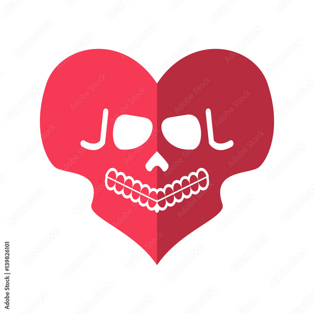 Dead love. Skulls heart. Deadly Cupid emblem Dead love. Skulls heart. Deadly Cupid emblem