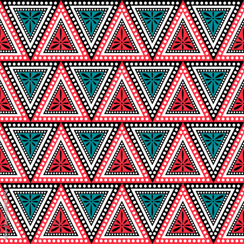 Seamless vector decorative hand drawn pattern. ethnic endless background with ornamental decorative elements with traditional etnic motives, tribal geometric figures. Print for wrapping, background