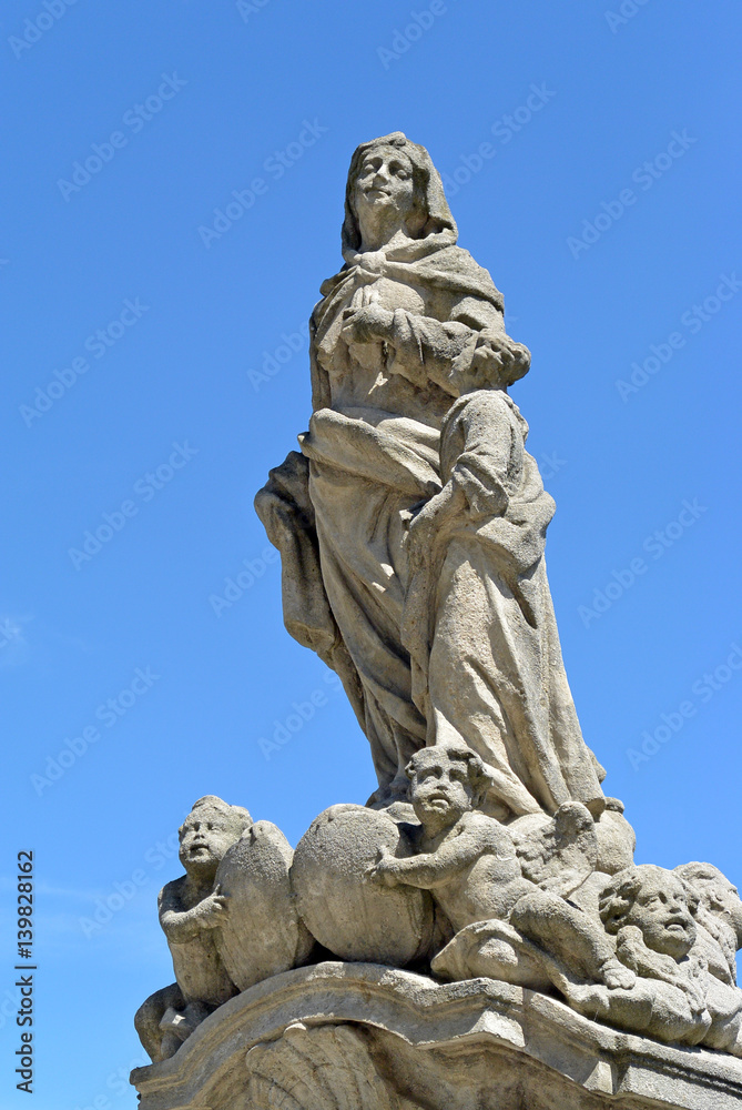 Baroque statue of St. Anna in the city historical center at Kutna Hora
