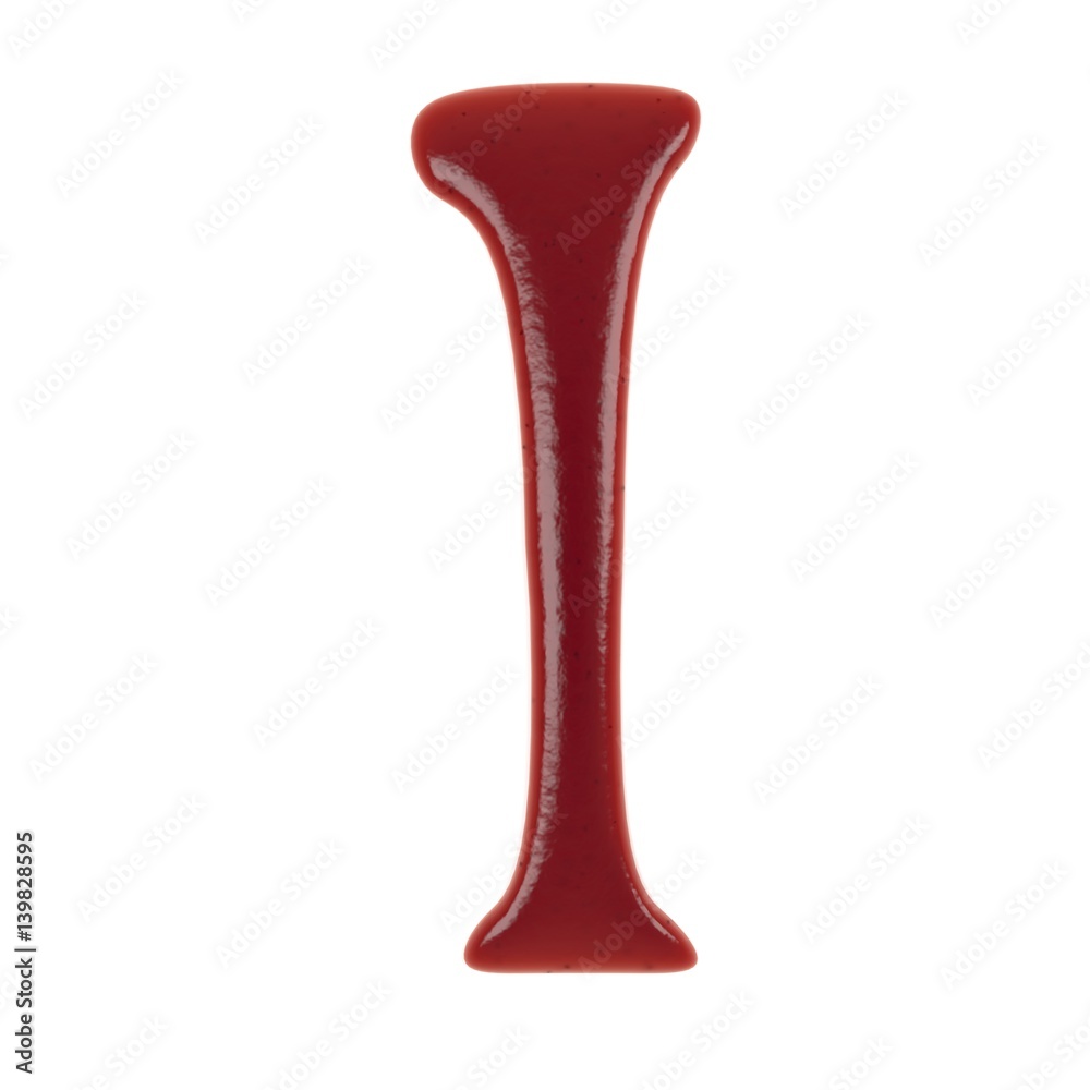 Hand Drawn Liquid letter I Made in Ketchup or Tomato Sauce Isolated on White Background 3d Rendering Hand Drawn Liquid letter I Made in Ketchup or Tomato Sauce Isolated on White Background 3d Rendering