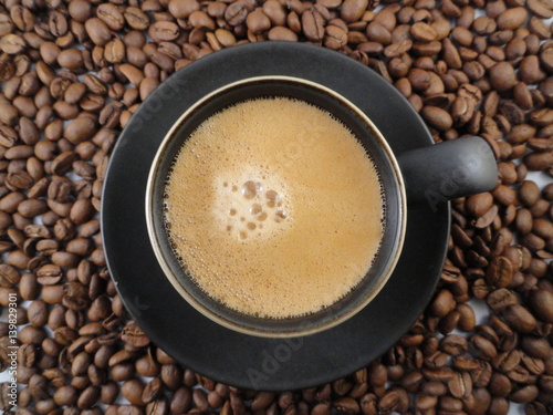 Espresso Cup and Coffee Beans