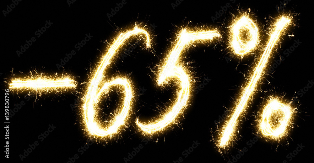 -65% Sale percents made of sparkler -65% Sale percents made of sparkler