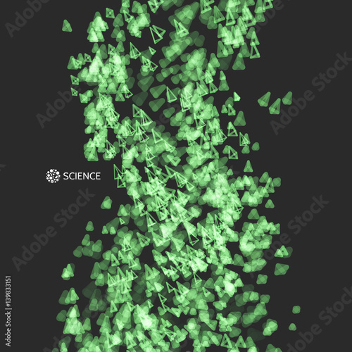 Array with Dynamic Emitted Particles. Bokeh Effect. Vector illustration.