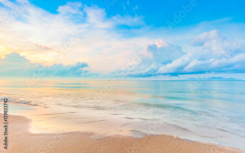 beautiful sunrise on the beach in summer relaxing time