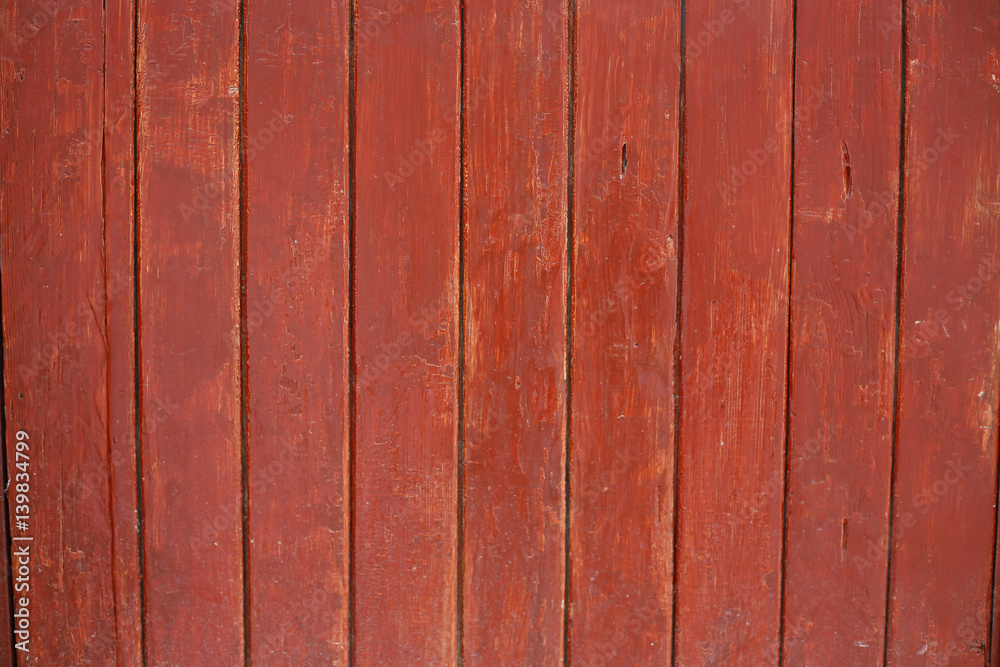 Naklejka premium Red wooden fence