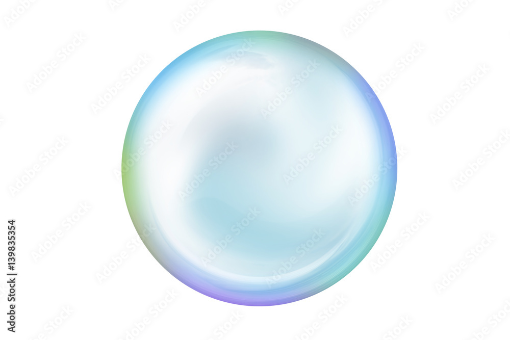 Soap bubble on isolated on white background