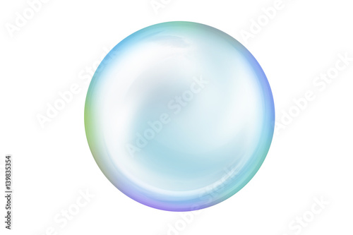 Soap bubble on isolated on white background