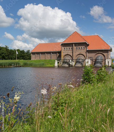 Stroink pumping station Netherlands. Vollenhove Overijssel. Canal. photo