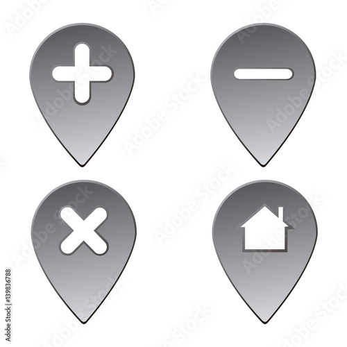 Set of map pins