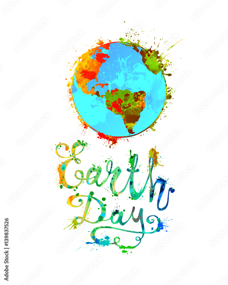 Naklejka premium EARTH DAY. April 22.