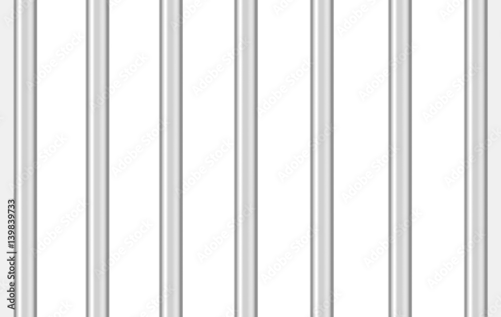 Metal prison bars on white, 3d illustration Metal prison bars on white, 3d illustration
