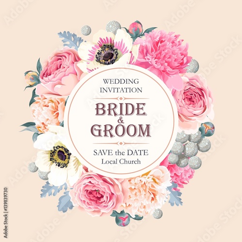 Vintage wedding invitation