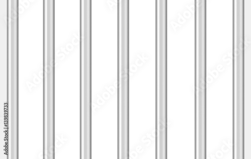 Metal prison bars on white, 3d illustration
