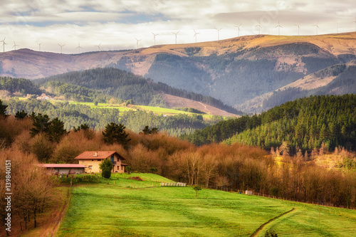 typical basque home at countryside, Spain photo