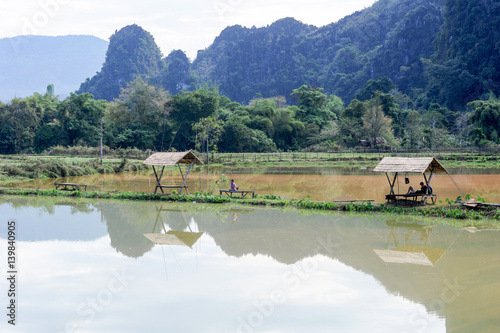 Rural scene near the village of Vang Vien