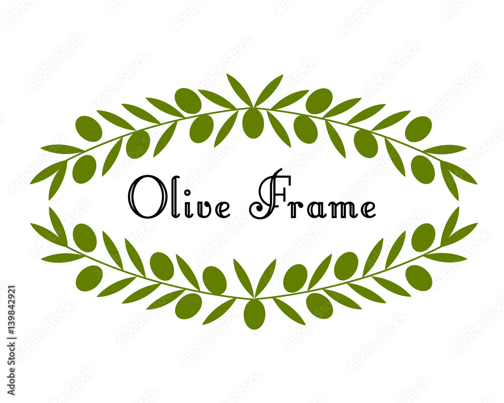 Naklejka premium Olive frame design. Vector illustration