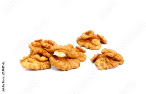 Healthy walnuts isolated on white background