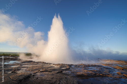 Strokkur geyser eruption in Iceland