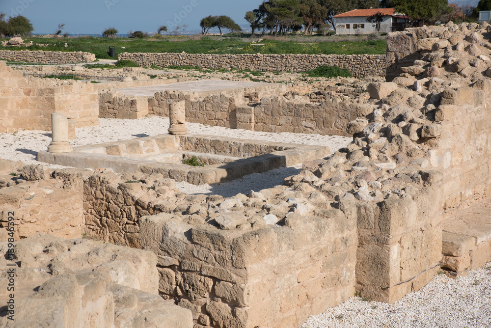 View of Paphos Archaeological Park in Cyprus