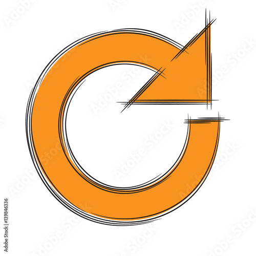 Illustration of Cute Cartoon Doodle of Reload or Refresh Icon. EPS8.
