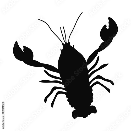 Crayfish vector silhouette