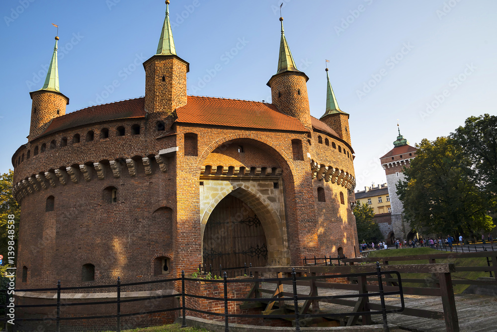 Fototapeta premium The Bastion or barbican part of the fortifications of the city of Krakow in Poland