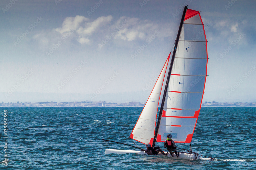 Naklejka premium sport en voilier