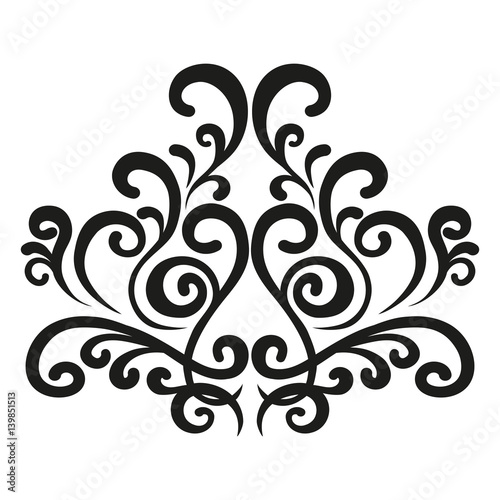 Vignette. Curls for creating a design in a vintage style. Baroque ornament.