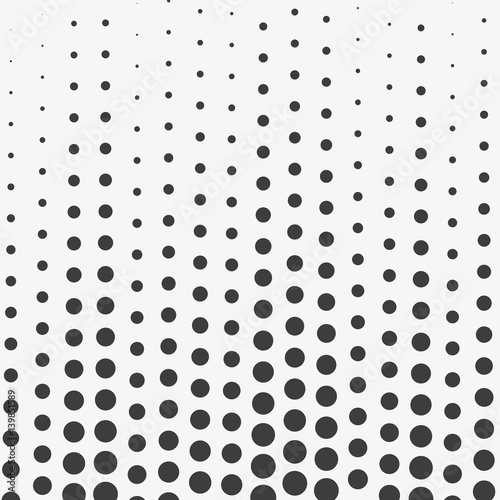Abstract Wave halftone dots. Black dots on white background. Vector illustration.