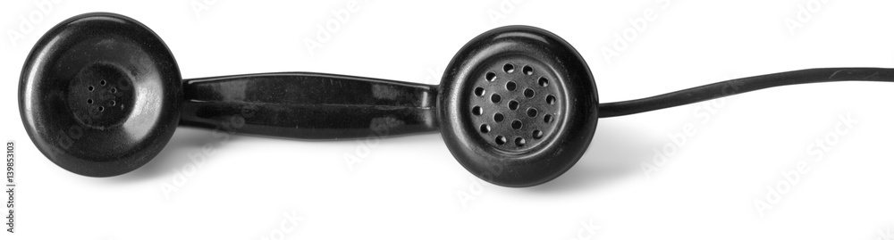 Old telephone isolated on white background Old telephone isolated on white background