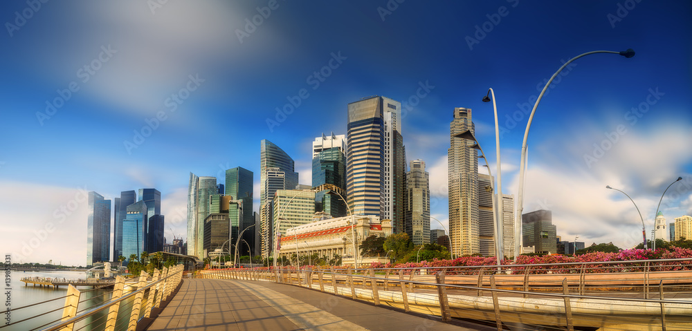 Obraz premium Singapore Skyline and view of Marina Bay