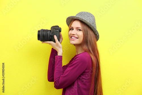 Beautiful young photographe...