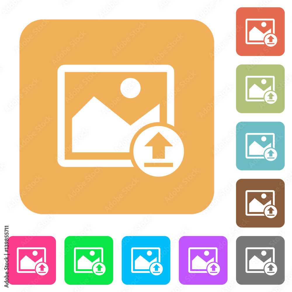 Upload image rounded square flat icons Upload image rounded square flat icons