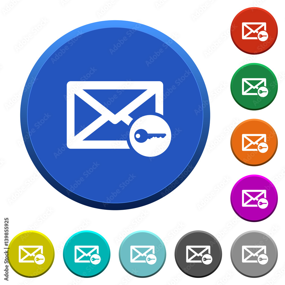 Secure mail beveled buttons Secure mail beveled buttons