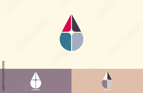 water drop square data logo