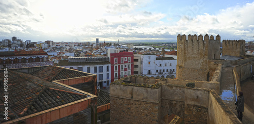 Panoramic view of Badajoz from the Alcazaba, Spain