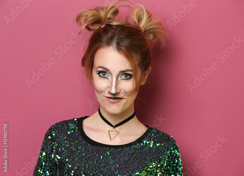 Beautiful young woman with ...
