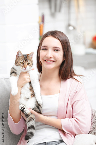Beautiful young woman with ...