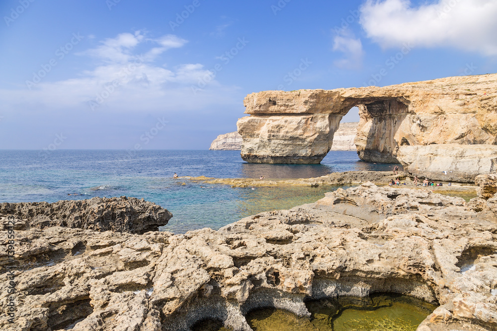 The island of Gozo, Malta. The picturesque shore near the Azure Window (UNESCO World Heritage List)