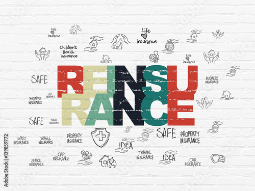 Insurance concept  Reinsurance on wall background