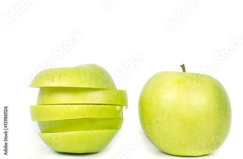 green Apple on white