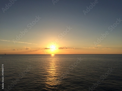 Romantic sunset over the sea