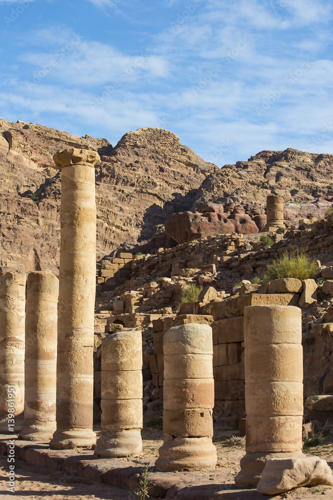 Ancient abandoned rock city of Petra in Jordan tourist attraction Ancient abandoned rock city of Petra in Jordan tourist attraction