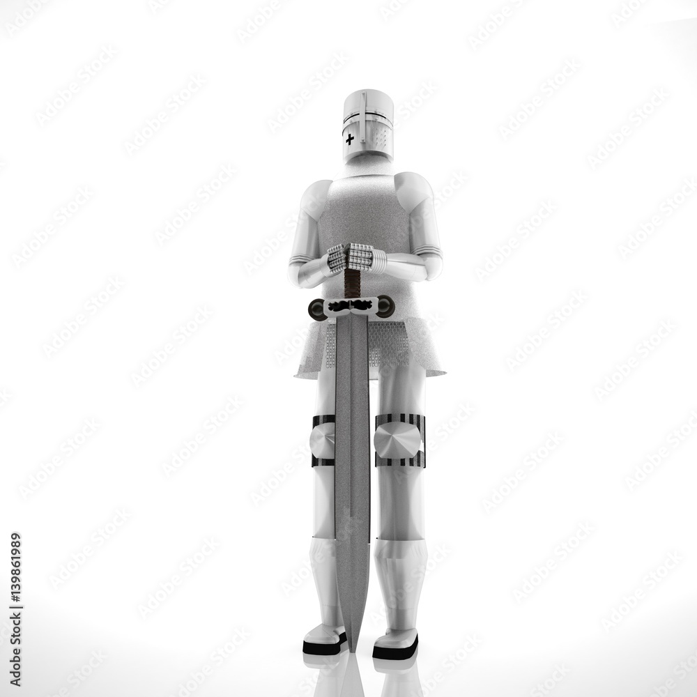 Armor with sword over white background Armor with sword over white background