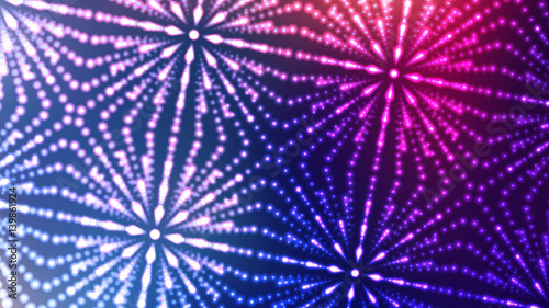 Abstract bright background with lots of sparkling lights. Club style. The illusion of volume.