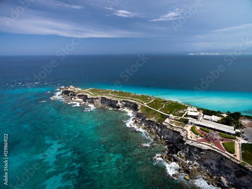 Punta Sur of Isla Mujeres, South End of the island Aerial View. photo