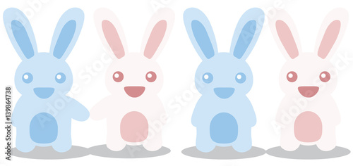 The stuffed toy of the rabbit