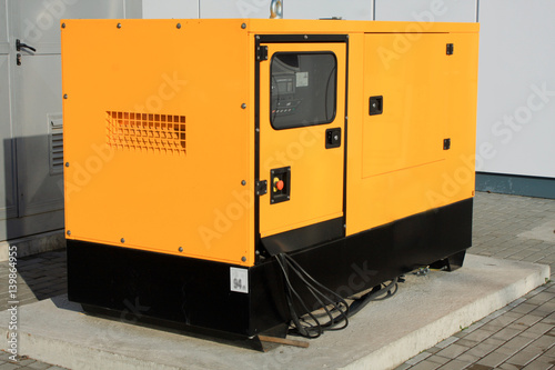 Yellow Auxiliary Diesel Generator for Emergency Electric Power photo