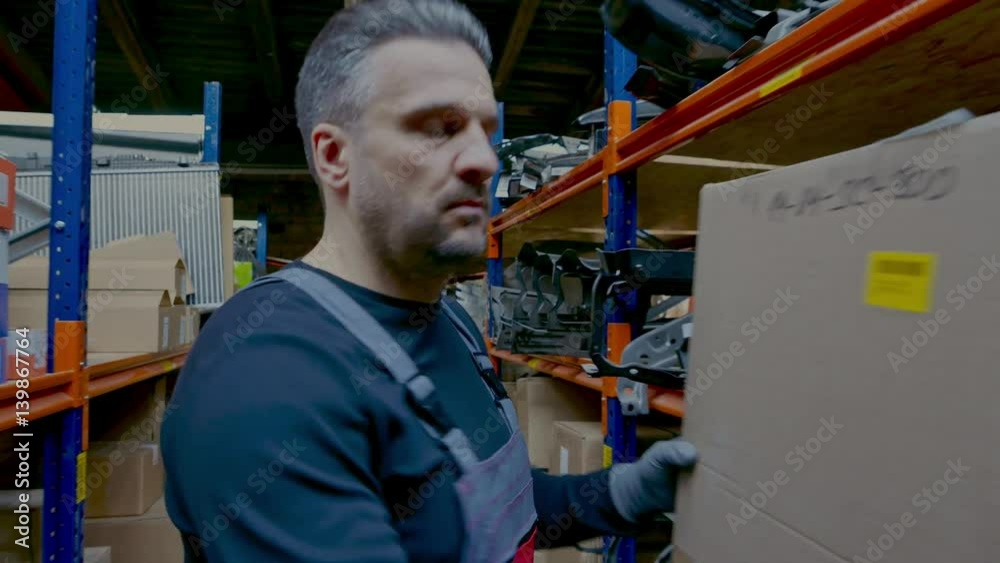 Storekeeper with manual pick list on a warehouse