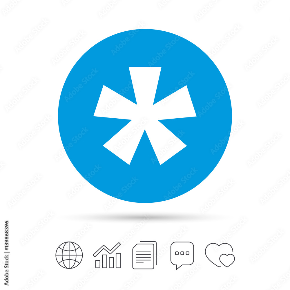 Asterisk footnote sign icon. Star symbol. Asterisk footnote sign icon. Star symbol.